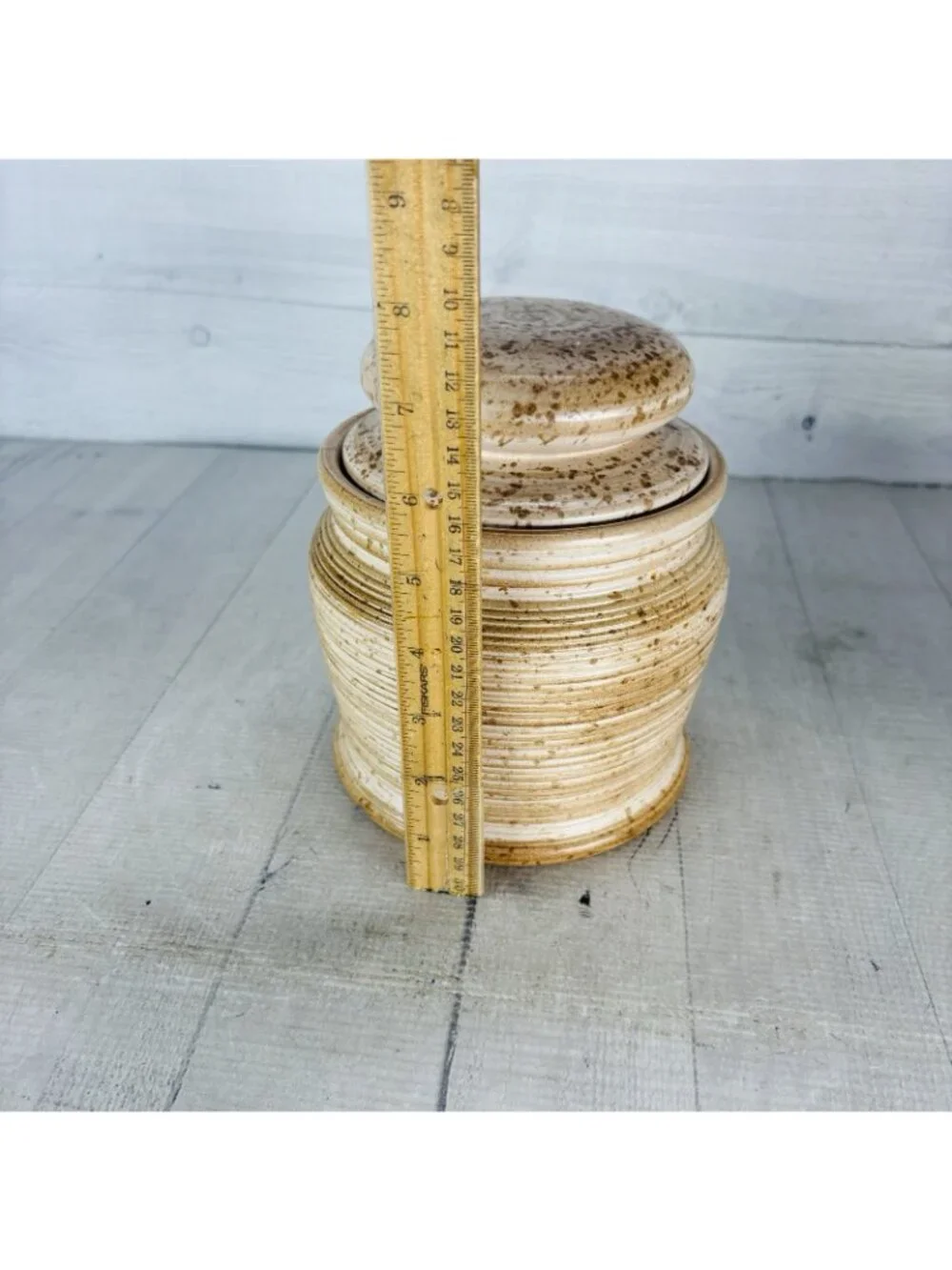 Vintage GT Mark 600/111 Speckle Rustic Farmhouse Canadian Stoneware Canister Jar